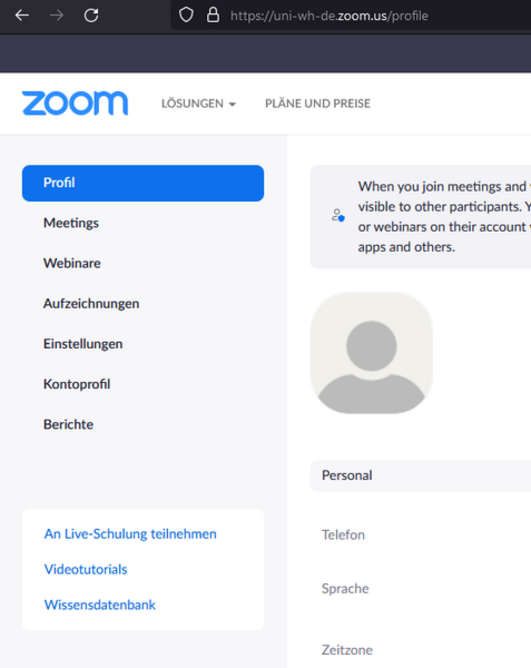 Screenshot Screenshot of the successful registration