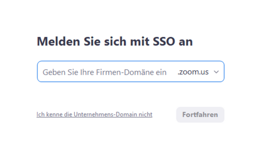 Screenshot Log in with SSO