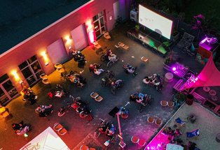 Bicycle cinema from above (other angle)