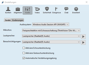 Screenshot Jitsi Audio