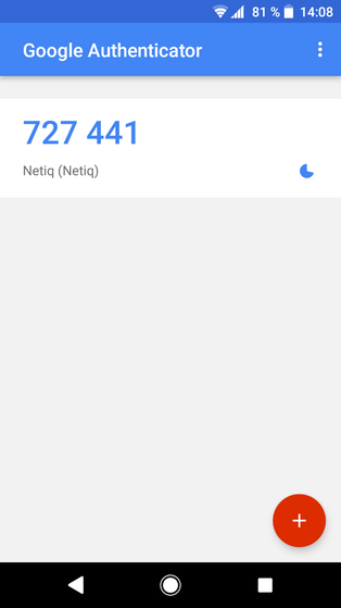Foto: Christoph Peus Anzeige der Einmal-PIN durch den Google Authenticator