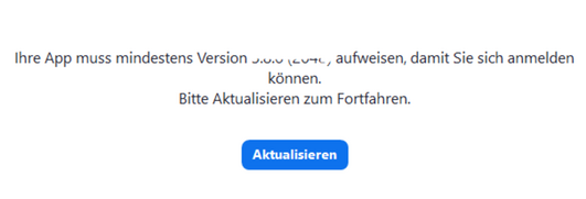 Screenshot For security reasons, the UW/H only accepts the current version of the client.