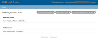 Screenshot DFNconf-Portal